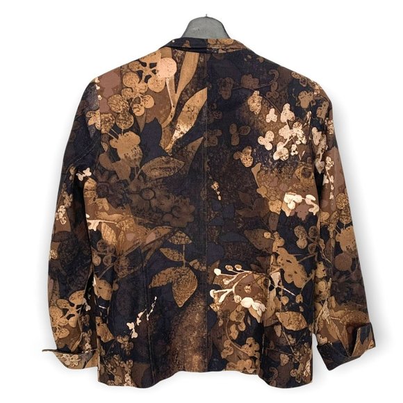 Coldwater Creek Floral Leaves Blazer Medium - Picture 2 of 8